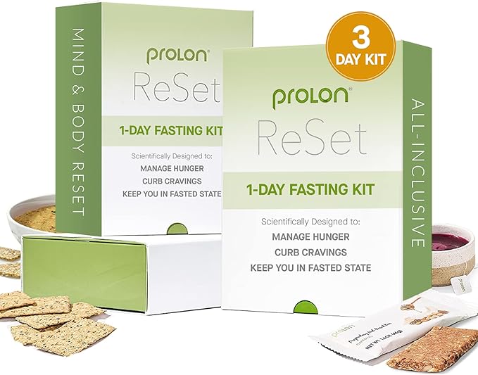 Prolon 3-Day Reset Fasting Kit | Fast with Food | Supports Healthy Aging &amp Weight Management | Low-Calorie Plant-Based Meals &amp Snacks | Developed to Not Break Your Fast (3-Day Kit)
