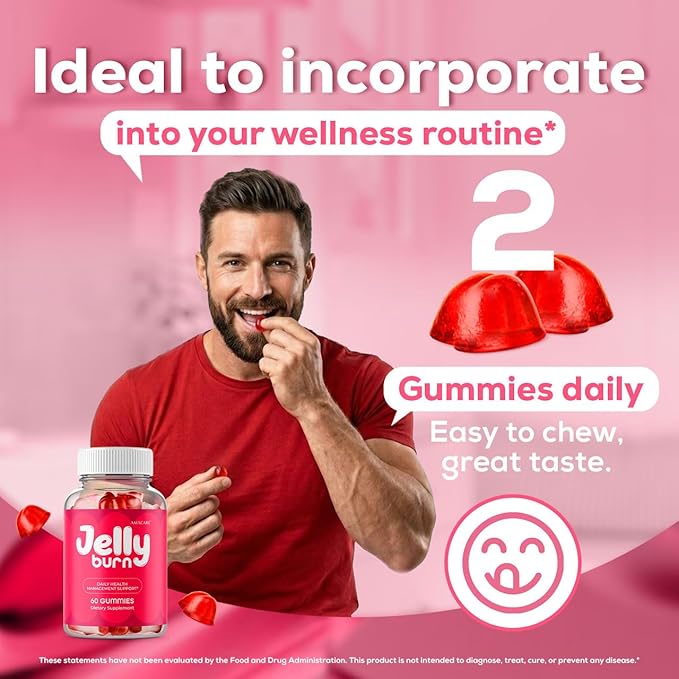 (2 Pack) Jelly Burn Gummies – Advanced JellyBurn Gummy Premium Formula Daily JellyBurnGummies All Natural Maximum Strength Vitamin Support for Overall Health and Wellness 120 Gummies for 2 Months