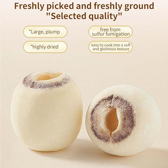 Baihuatang Natural Lotus Seeds for Tea Porridge Natural Dried White Lotus Seeds (Lian Zi) - 300g Herbal Tea &amp Cooking Ingredient Perfect for Porridge Soup and Traditional Recipes 莲子 百合银耳莲子羹原料