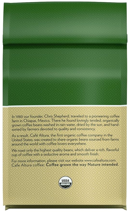 Cafe Altura Whole Bean Organic Coffee Italian Style 20 oz Bag (Pack Of 2)