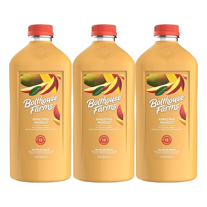Bolt house Farm Amazing Mango 100% Fruit Juice Smoothie 52 oz (Pack of 3)