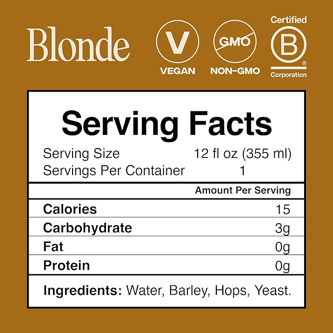 Partake Brewing Craft Non Alcoholic Beer Blonde 12 Pack x 12 Fl Oz Cans - Low Calorie &amp Carb No Sugar All Natural Ingredients - Award-Winning Taste Non Alcoholic Beer Without the Empty Calorie