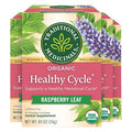 Traditional Medicinals Organic Healthy Cycle Raspberry Leaf Herbal Tea Supports a Menstrual Cycle (Pack of 4) - 64 Tea Bags Total 64.0 Count