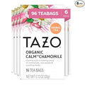 TAZO Calm Chamomile Herbal Tea Bags Caffeine Free 96 Total Tea Bags (16ct - Pack of 6)