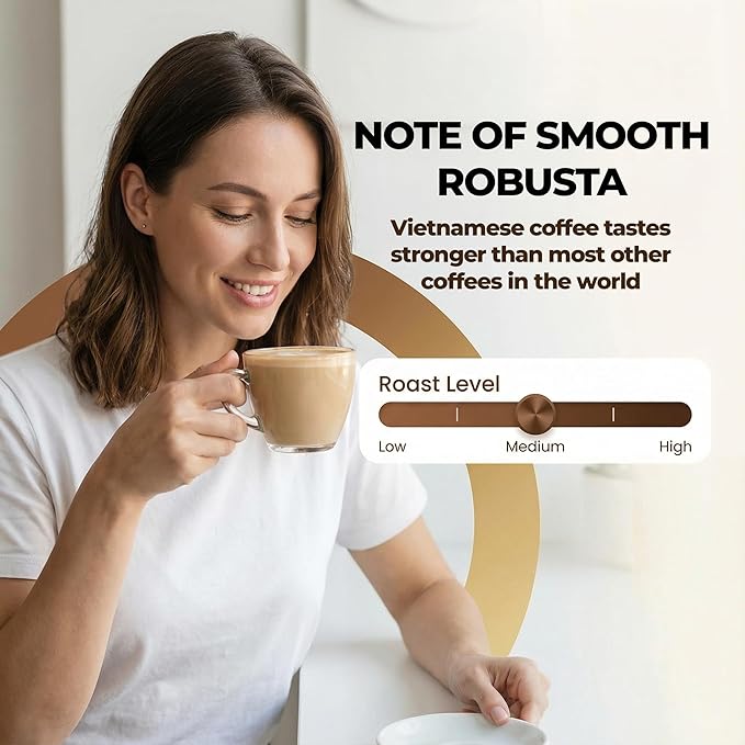 Vinacafe 400 Cts Vietnamese Instant Coffee Mix 3 in 1 Single Serves (Pack of 20 | 20 Sachets Per Bag) Balanced Medium Roast Coffee Mix for Quick Preparation at Home Office or Travel Single Serve Sac