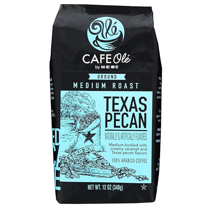 Roasting Plant Cafe Ole Texas Pecan Ground Coffee 12oz pack of 1 (12 Ounce (Pack of 3))