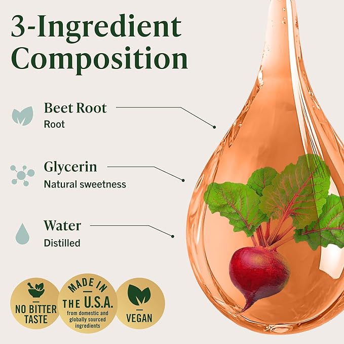 HERBAMAMA Beet Root Extract Drops - Vegan Tincture of Fresh Beets - Non-GMO Alcohol &amp Sugar-Free Supplements for Men &amp Women 84-Day Supply