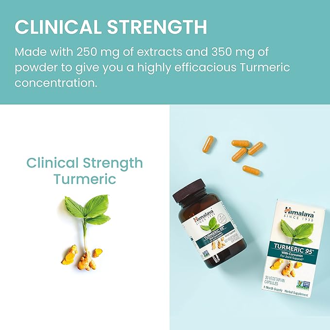 Himalaya Turmeric 95 Supplement with Curcumin/Curcuminoids Joint and Muscle Support Optimum Flexibility and Mobility 600 mg Non-GMO Vegan Gluten Free 60 Capsules 2 Pack 60 Day Supply