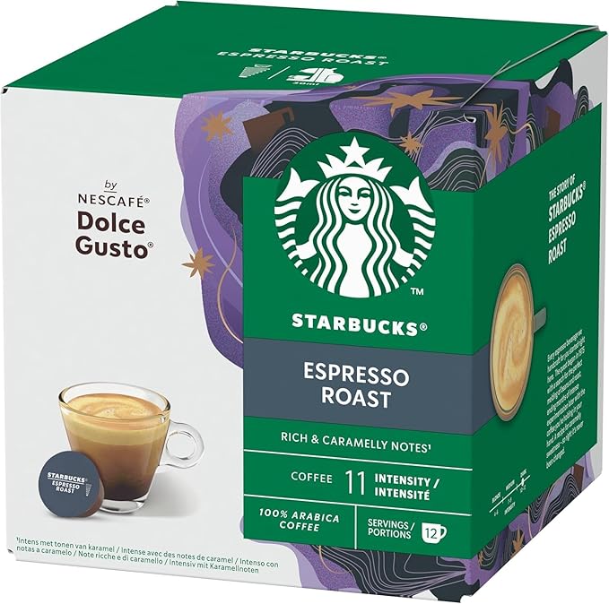 NESCAFÉ Dolce Gusto Starbucks Espresso Dark Roast Coffee Pods x12 (Pack of 1)