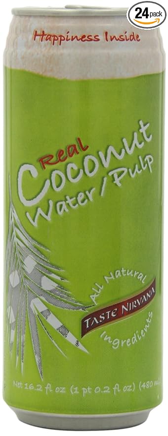 Taste Nirvana Real Coconut Water With Pulp 16.2-oz Pack of 24
