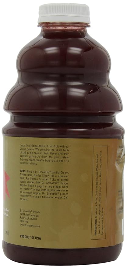 Dr. Smoothie Strawberry Classic Blend Smoothie Bottles 46-Ounce