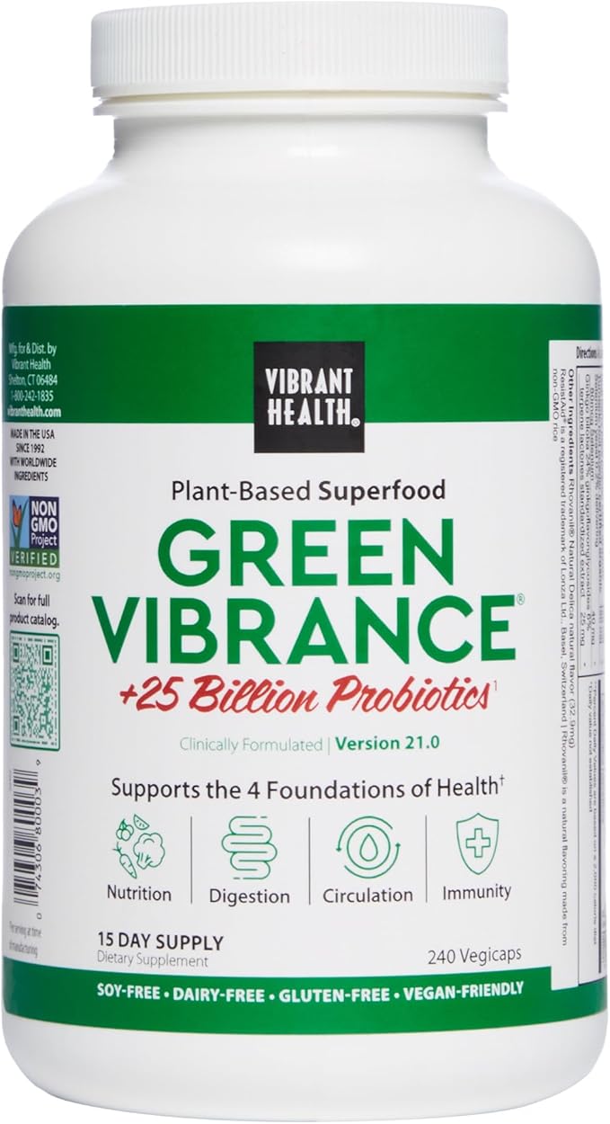 Vibrant Health Green Vibrance Vegan Superfood Pills 240 Count (Pack of 1)