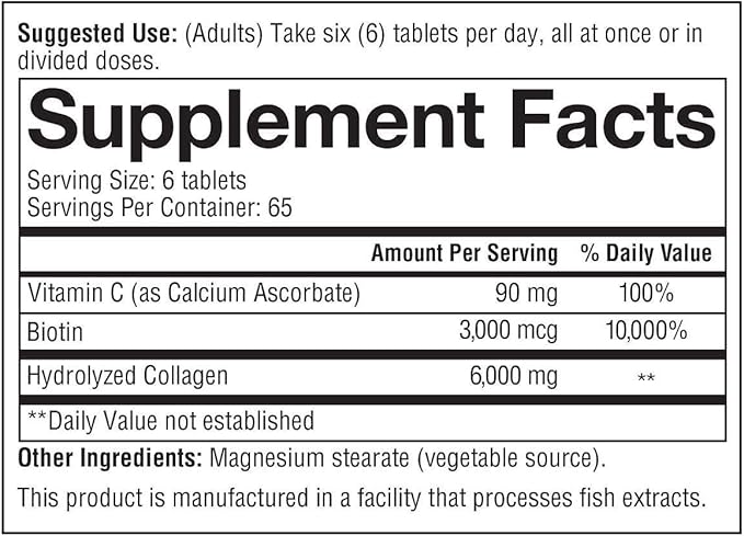 Youtheory Collagen Plus Biotin 390 Tablets (5 Pack)