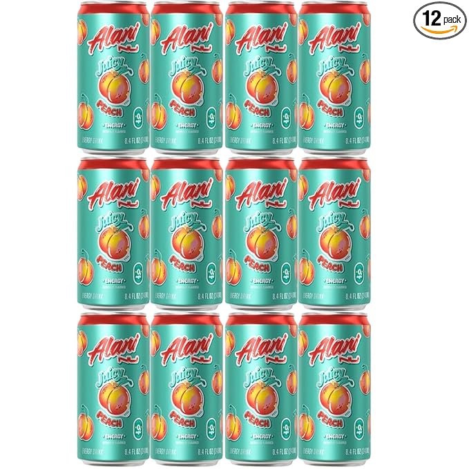 Mini Energy Drink - (Pack of 12) - Juicy Peach Flavor - 8.4 Fl Oz Can - Mini Energy Drink is a low-calorie lightly sweetened beverage that provides a refreshing and invigorating boost of energy.