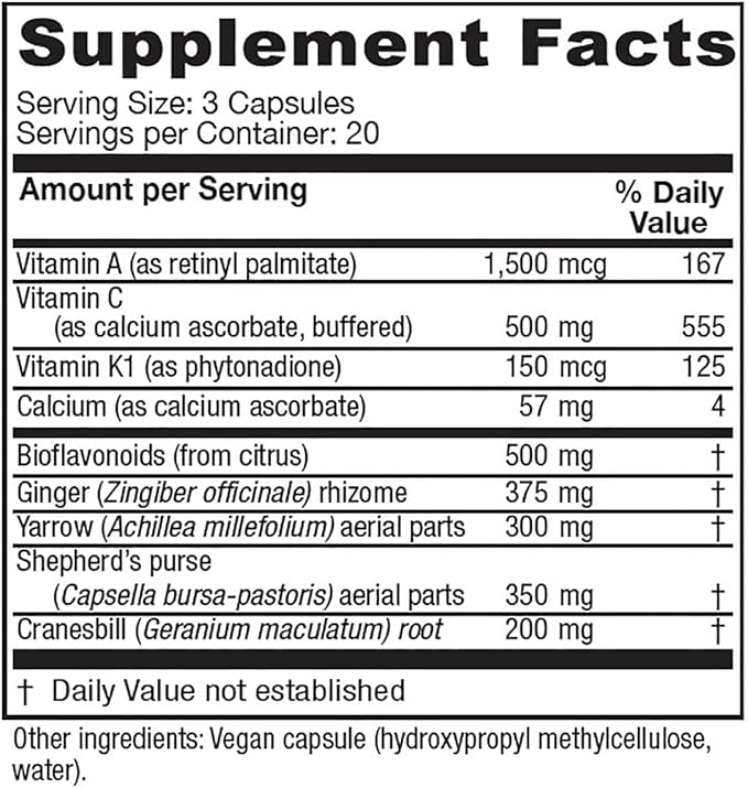 Vitanica Slow Flow Menstrual Flow Support Vegan 60 Capsules