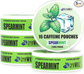 LyvWel 72mg Caffeine Energy Pouches – Spearmint – Refreshing Mint Energy with Guarana – 5-Pack (80 Total Pouches)