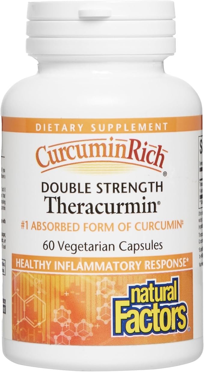 Natural Factors CurcuminRich Double Strength Theracurmin 60 mg Just 1 Capsule Daily Formulated for Superior Absorption 60 Count (Pack of 1)