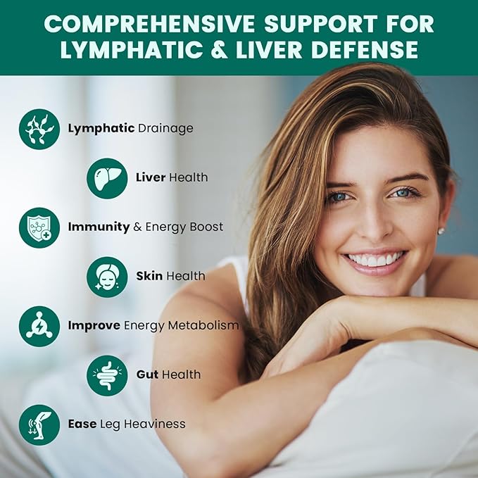Lymphatic Drainage Drops - 11 in 1 Lymphatic Supplement for Immune Lymph System &amp Liver Detox - with Echinacea Horse Chestnut Dandelion Elderberry &amp Burdock - Raspberry Flavor Vegan 2 Fl