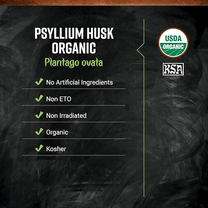 Frontier Co-op Organic Whole Psyllium Husk Fiber for Baking Psyllium Nutritional Supplement for Digestion Kosher | 16 Ounce (Pack of 1)