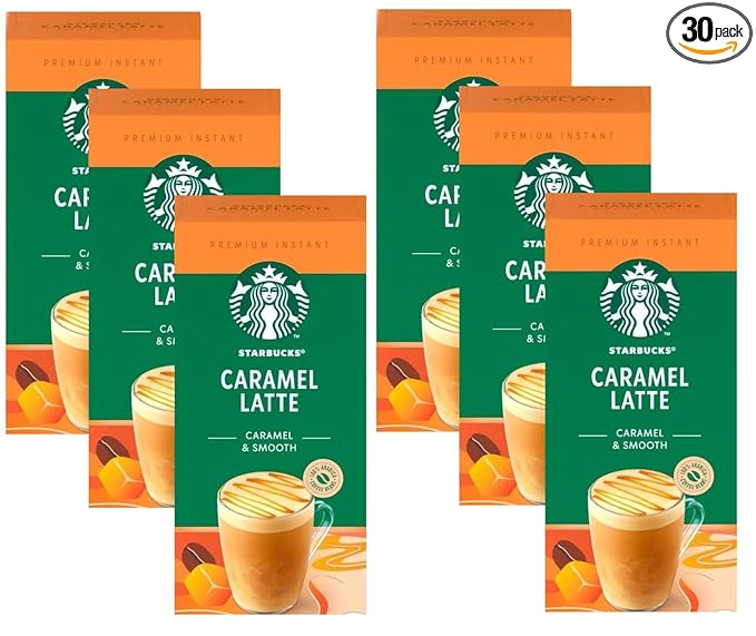 Starbucks Caramel Latte Premium Instant Coffee 5 Sachets (Pack of 6 Total 30 Sachets)