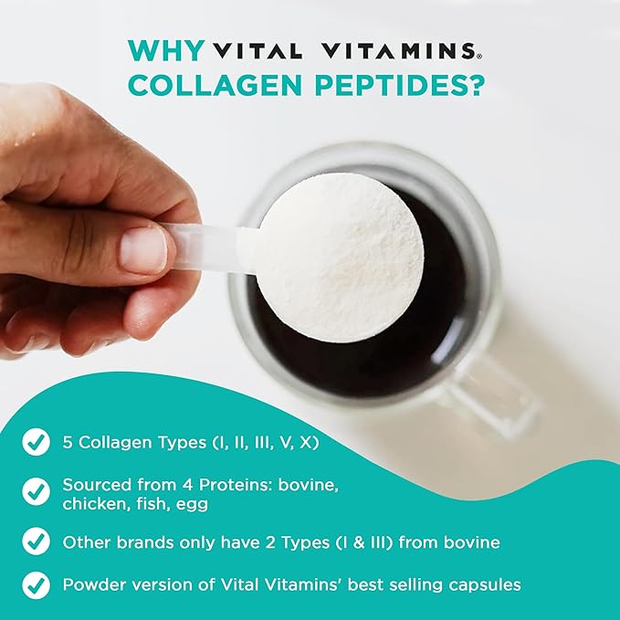 Vital Vitamins Multi Collagen Pills + Multi Collagen Peptides Powder