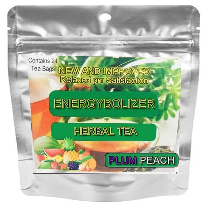 Energybolizer Perfect Weight Herbal Tea (24 Bags)| Natural Energy Booster for Women and Men | Increase Energy Improve Digestion (Plum Peach)