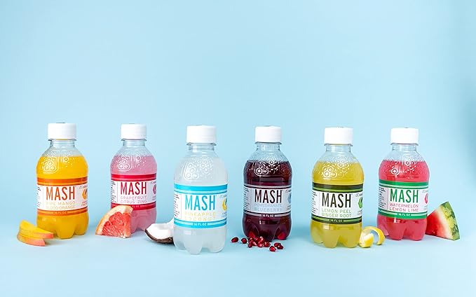 Boylan Bottling MASH Great Tasting Pineapple Coconut – Lightly Carbonated Fruit Drink - Low Calorie &amp No Sugar - 12 Count