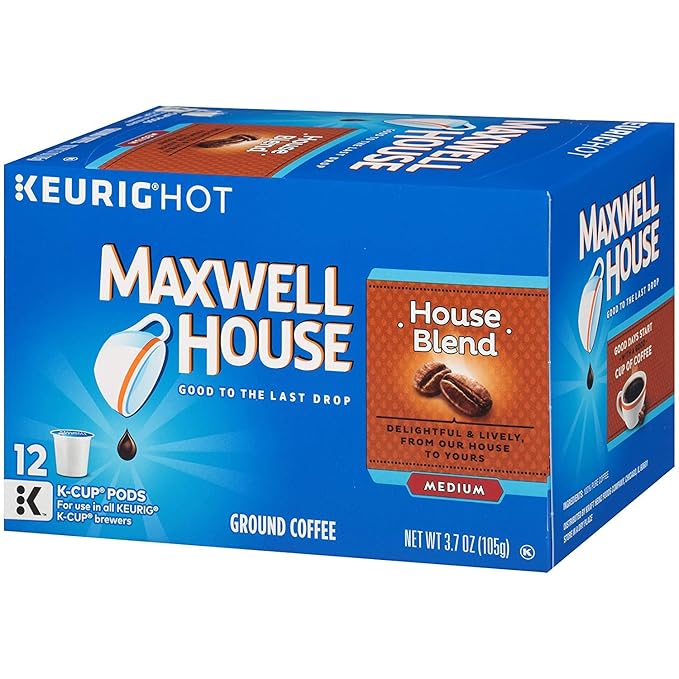 Maxwell House House Blend Medium Roast K-Cup® Coffee Pods (72 ct Pack 6 Boxes of 12 Pods)