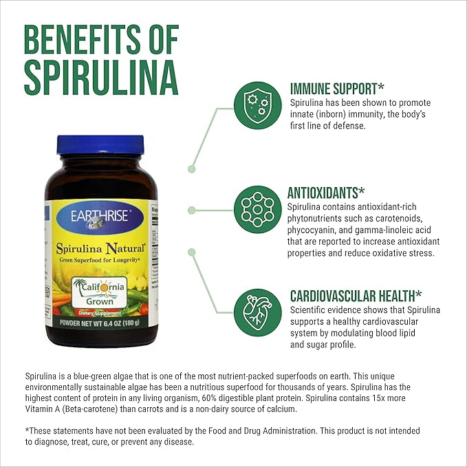 EARTHRISE Spirulina Powder 180 Gram 0.01 Pounds