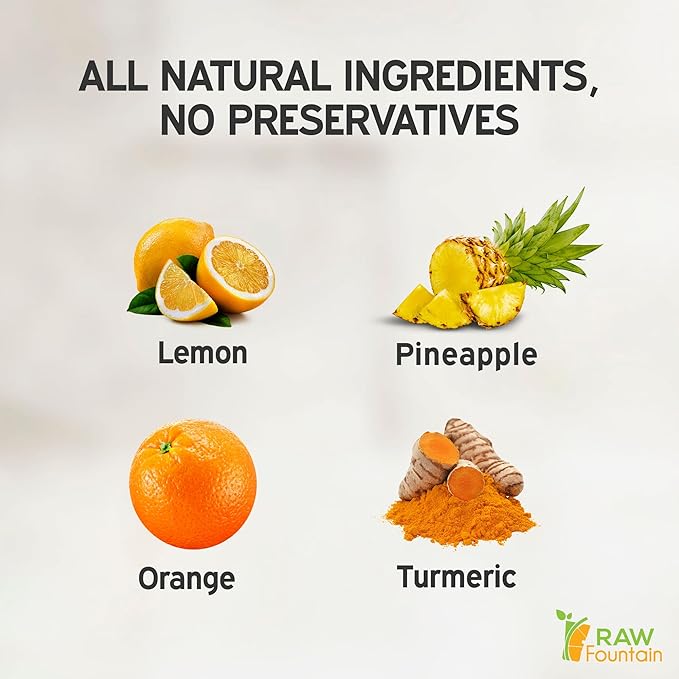 20 Immunity Shots w/Orange Lemon Pineapple Turmeric 2fl Oz Packed w/Vitamin C Raw Cold Pressed Unpasteurized Boosts Immunity All Natural No Artificial Flavors or Preservatives