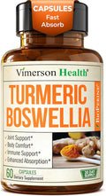 Boswellia Serrata Turmeric Supplement for Joint Support &amp Inflammation Balance – Turmeric Boswellia Supplement with Ginger &amp Black Pepper Extract for Enhanced Absorption – Non-GMO - 60 Capsule