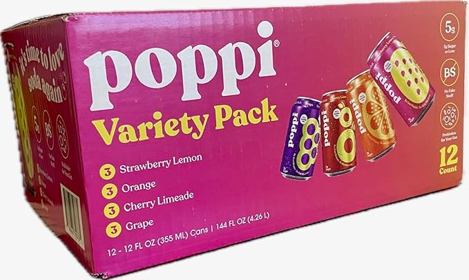 Poppi Variety Pack Prebiotic Soda 12pk 12 FZ