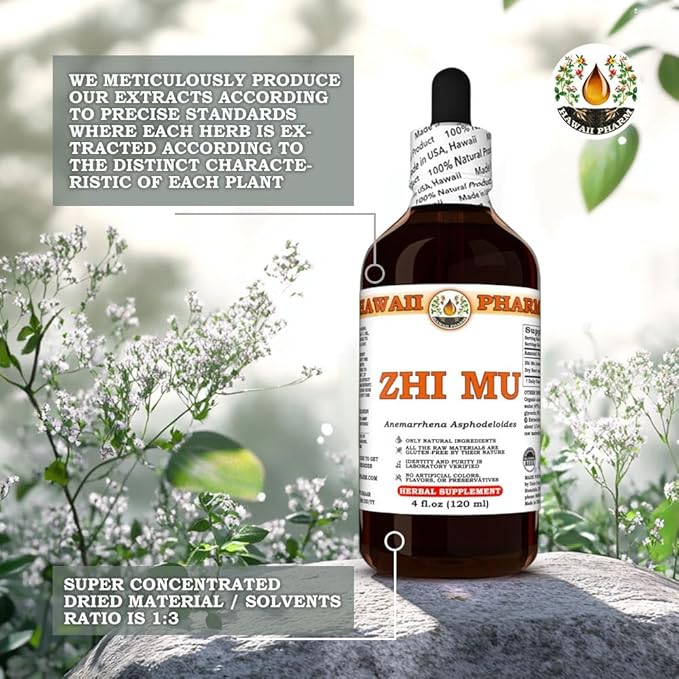 Zhi Mu (Anemarrhena Asphodeloides) Dry Root Tincture All Natural Vegan Pure Liquid Extract - 2 fl.oz