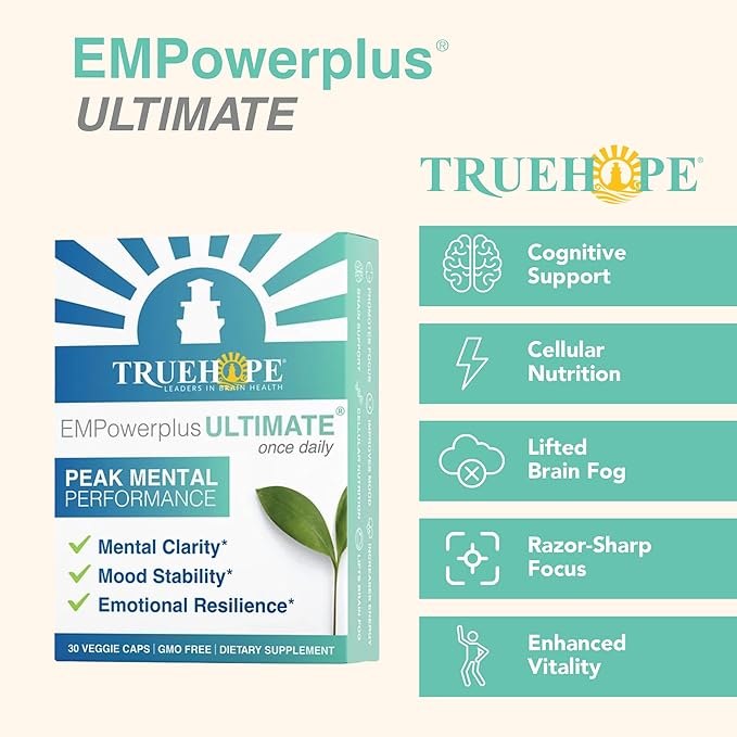 EMPowerplus Ultimate Strength | Most Effective Brain Energy &amp Focus Supplement | 1000% Better Absorption | Backed by 37 Research Studies &amp 28 Years of Success | 30 Day Supply