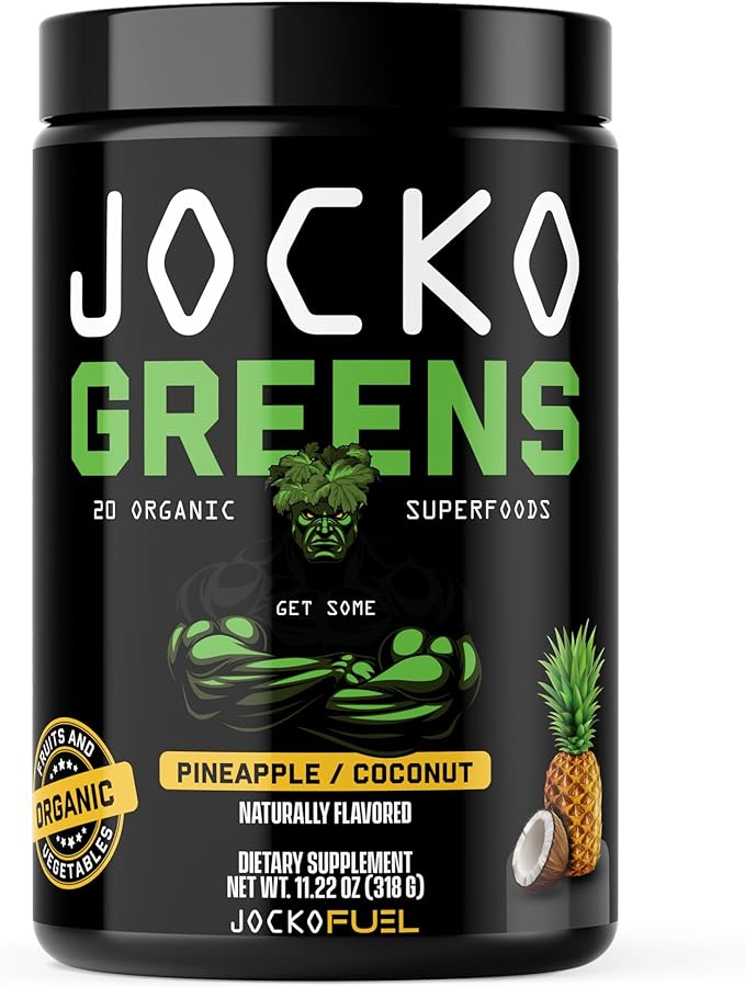 Jocko Fuel Daily Greens Powder - Premium Organic Greens Superfood Powder for Gut Health Digestion Bloating Immune Support with Spirulina Chlorella Digestive Enzymes &amp Probiotics - 30 Serving