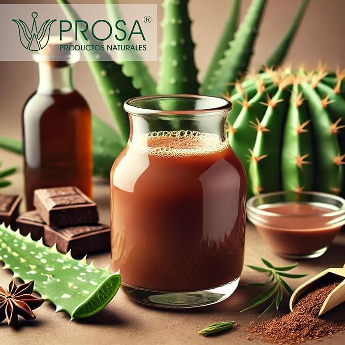 YERBERO - PROSA Aloe Vera Nopal Cactus and Cuachalalate Herbal Supplement – 33.8 fl oz (1.05 qt / 1L) – with Vitamin C for Digestive &amp Immune Support