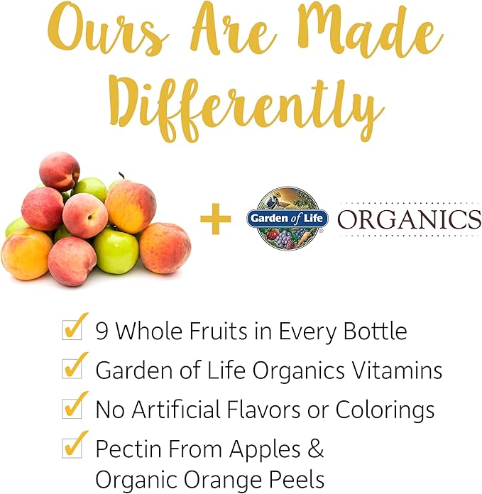 Garden of Life Organics Turmeric Inflammatory Response Gummy - 120 Real Fruit Gummies for Kids &amp Adults 50Mg Curcumin (95% Curcuminoids) No Added Sugar Organic Non-GMO Vegan &amp Gluten Free