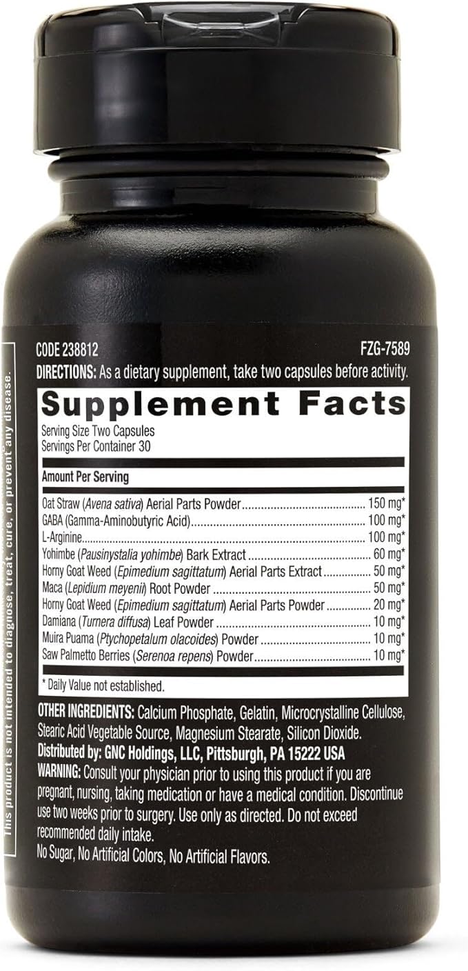 GNC Men's Staminol Daily Male Performance Formula Key Nutrients 60 Capsules