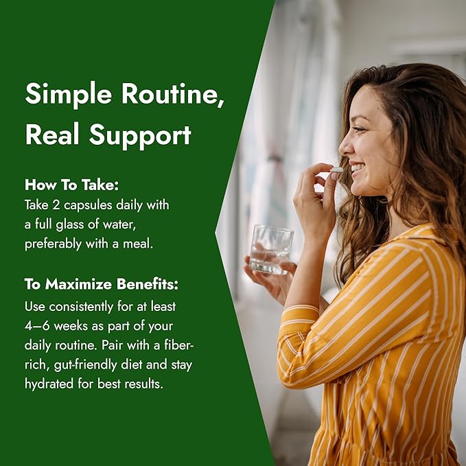 IBS Support - Vitamin D Psyllium Husk Fennel - 180 Capsules - 3 Month Supply