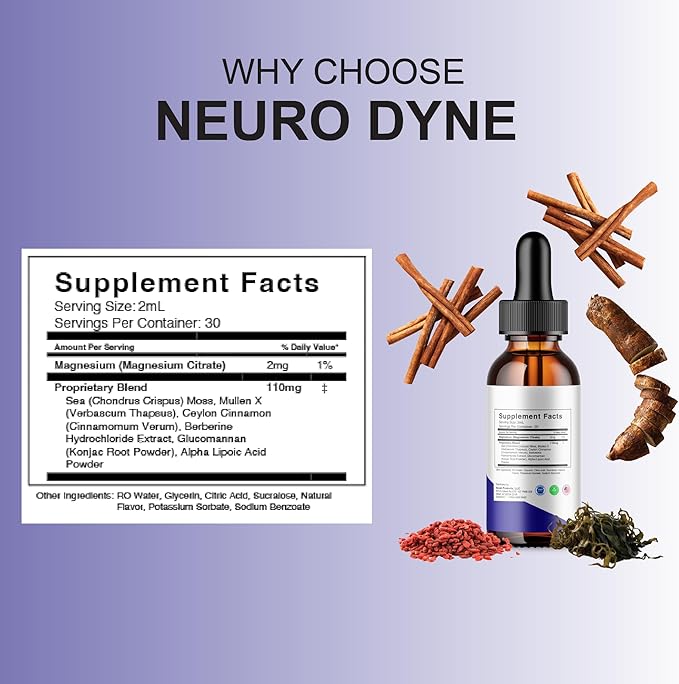 BLUE VIBE NeuroDyne Drops Neuro Dyne Advanced Strength Overall Health &amp Wellness Support Supplement NeuroDyne Premium All Natural Daily Health and Overall Energy Formula (2 Pack - 4oz / 120ml)