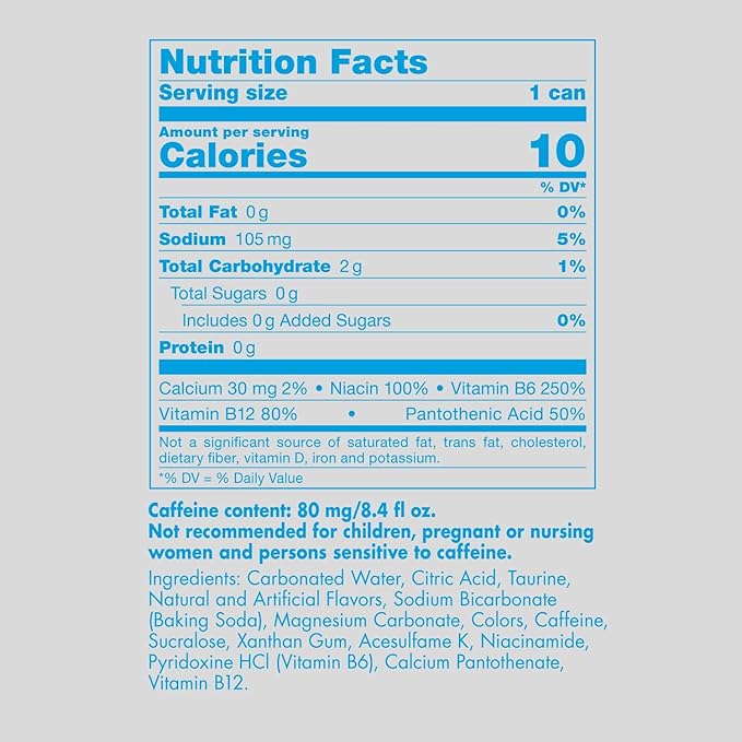Red Bull Sugar Free Energy Drink with 80mg Caffeine plus Taurine &amp B Vitamins 8.4 Fl Oz Pack of 16 Cans