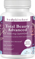 Body Kitchen Total Beauty Advanced Contains Elastin Keratin Biotin and Hyaluronic Acid Supports Hair Growth Skin Renewal Nail Strength Veggie Caps 90 Count