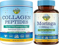 Terranics Collagen Peptides &amp Moringa Capsules Bundle - Hydrolyzed Collagen Powder from Grass-Fed Bovine + 11300mg Pure Moringa Oleifera Powder - Types I &amp III Collagen - 16oz &amp 240 Capsul