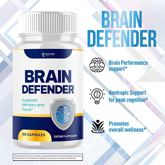 (2 Pack) Brain Defender Supplement Pills Official Brain Defender Advanced Formula Nootropic Capsules All Natural Health and Wellness Support Formula Maximum Strength Braindefender (120 Capsules)