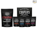 Gourmet Coffee Sampler Gift Box Set - Ground Coffee - 4 bags - 1lb Total and Organic Ethiopian Decaf Swiss Water Processed SWP Ground Coffee (12oz Ground)