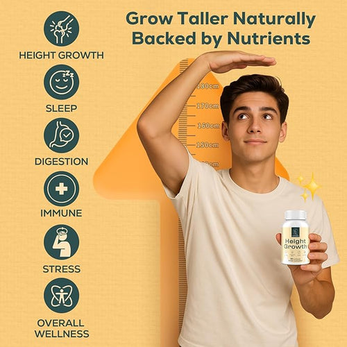 25-in 1 Bone Strength Supplement - for Natural Growth Digestion and Stress - High Absorption - Calcium Magnesium Zinc Ashwaganda and Multivitamins for Age 12+ | 2 Bottles