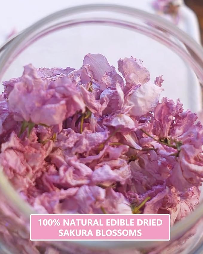 Edible Dried Sakura Blossoms Premium Dried Whole Sakura Cherry Blossoms 1.0oz(28.0g)