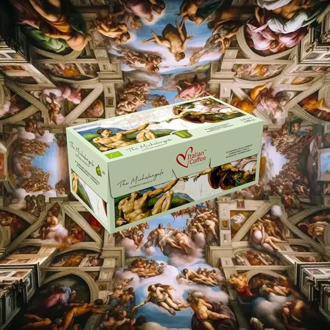 ITALIAN COFFEE Espresso pods compatible with Nespresso Original machines Aluminum Organic capsules (The Michelangelo aluminum 100 count (Pack of 1))