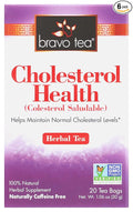 Bravo Tea Cholesterol Health Herbal Tea Naturally Caffeine Free Vegan Friendly Gluten Free &amp Non-GMO 20 Tea Bags (Pack of 6)