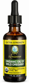 Louianna - Organic Wild Oregano Oil Pure Oil of Oregano Drops with 80 Percent Carvacrol for Oral or Topical Use 30 mL